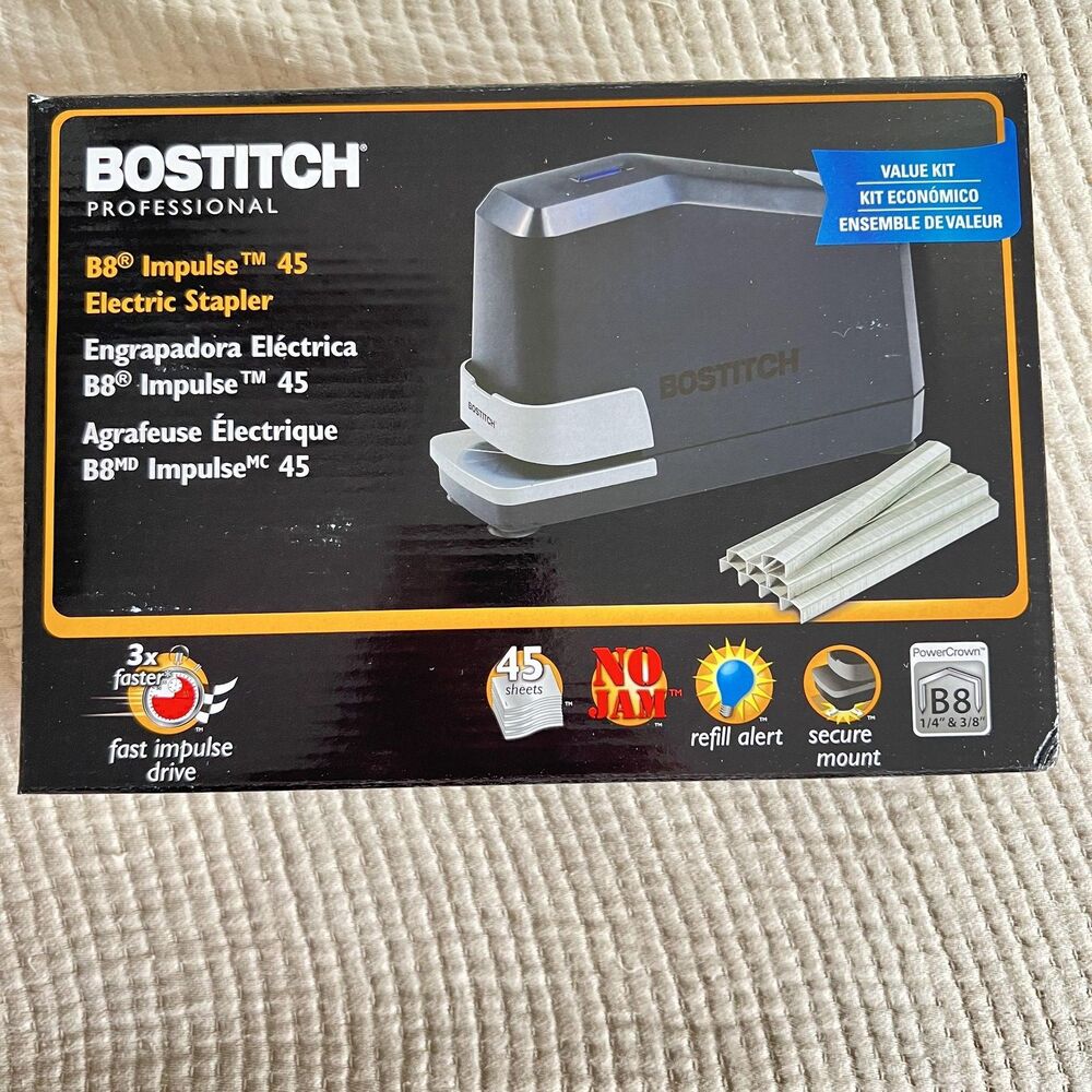 Bostitch B8 Impulse 45 Electric Stapler Value Kit Fast 45 Sheet Capacity New‎